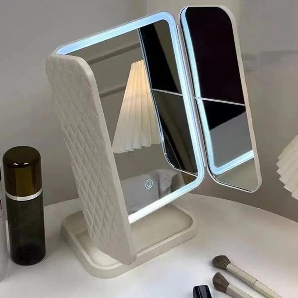 Trifold Makeup Table Mirrors LED Lights