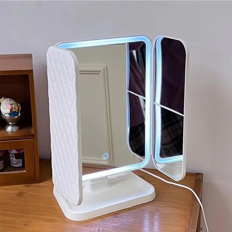 Trifold Makeup Table Mirrors LED Lights